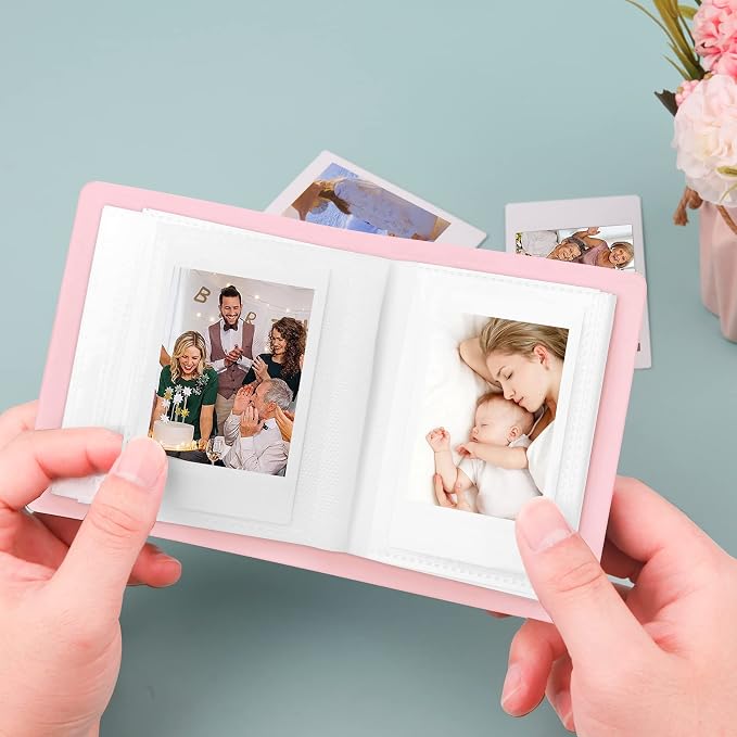 Ruibytree 52 Pockets Small Photo Album 2x3 for Instax Mini, Pink, 2 Pack | Pocket-Size, PU Leather Cover, Snap Closure, Acid-Free Pages, Fits Polaroid 2x3 Photos, Kodak Mini Prints & ZINK Photos - Image 6