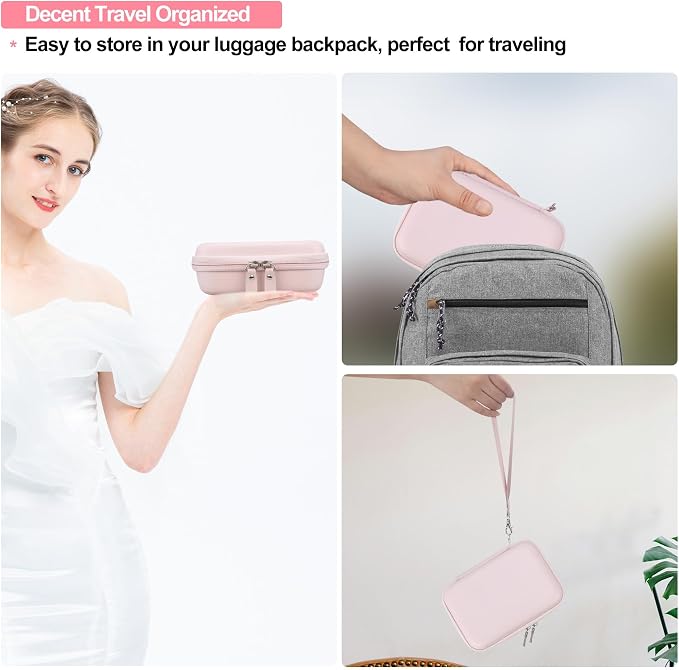 Elonbo Carrying Case for KODAK Mini 2 Retro 2x3 Portable Photo Printer | Bluetooth Smartphone Instant Color Printer Hard Travel Protective Bag, Mesh Pocket fits Cartridge Photo Paper Sheets, Pink - Image 8