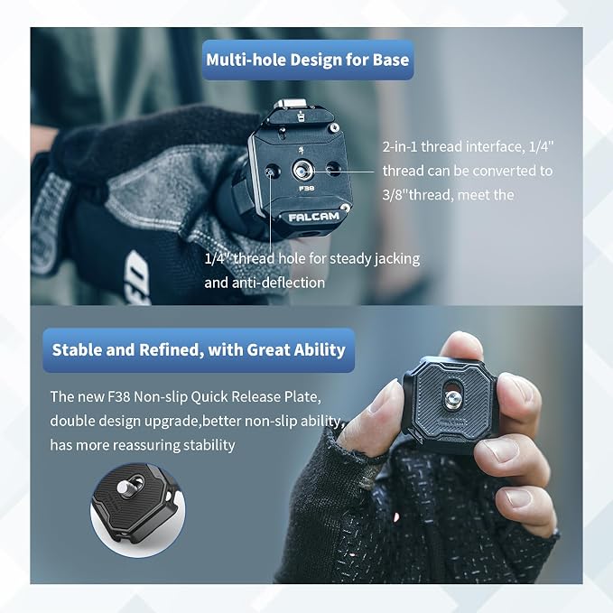 ULANZI F38 Multi-Hole Camera Quick Release Plate Kit | 1/4" to 3/8" Mount Quick Release System QR Plate Camera Tripod Mount Adapter for Sony Canon Monopod DSLR Stabilizer Slider - Image 4
