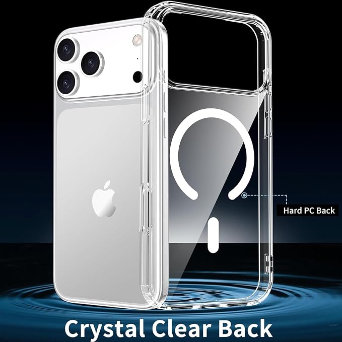 for iPhone 17 Pro Case Clear with Privacy Screen Protector | Magnetic, Compatible with MagSafe, Slim Shockproof Phone Case for 17 Pro Cover, Transparent - Image 2