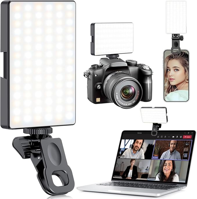 91 LED Portable Charger Selfie Light Video Conference Lighting | Clip & Camera Tripod Adapter, Rechargeable 2000mAh, CRI 96+, 4 Light Modes, For Phone iPhone Webcam Laptop Makeup - Image 9