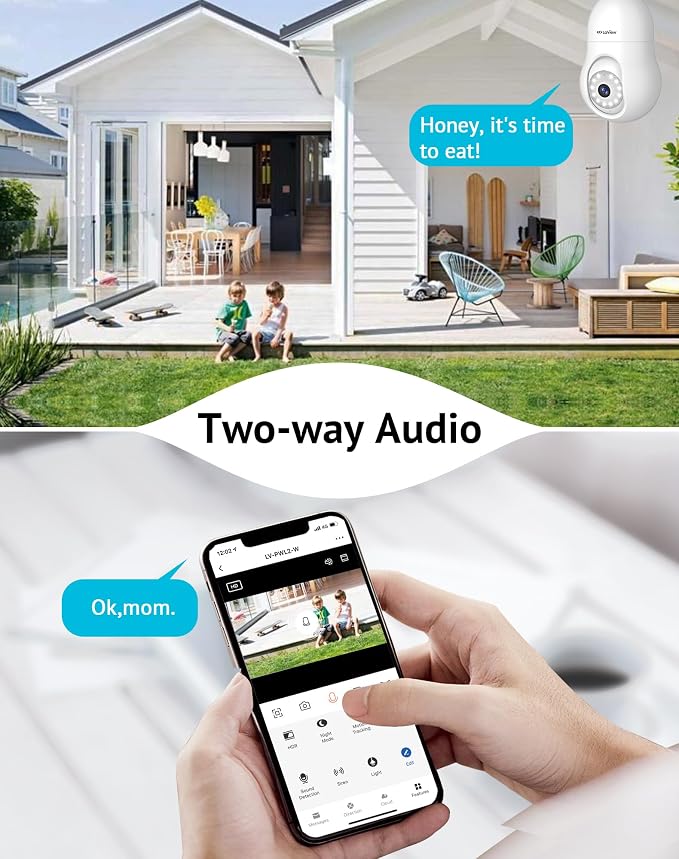 LaView 4G LTE Cellular Light Bulb Security Camera,360°2K Security Cameras Wireless Outdoor Indoor 4MP Full Color Day and Night,Motion Detection, Audible Alarm,Easy Installation,Compatible with Alexa - Image 9