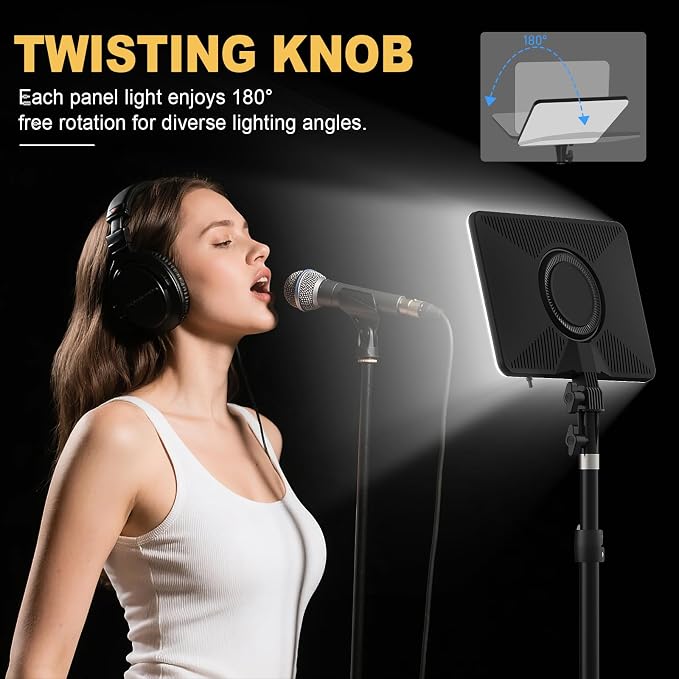 30W Upgraded Photography Lighting Kit, Anautin 2-Pack LED Video Lighting for Video Recording, 3700Lux Studio Lights with Tripod Stand for Photography, Streaming, Gaming, Podcast, Filming, Vlogging - Image 6