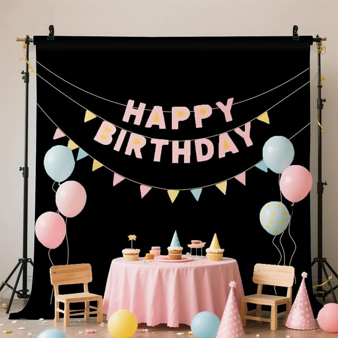 Black Photo Backdrop for Photoshoot Background Photography 10x10ft | Polyester, Portrait Product Party Photographic, Video Live Streaming - Image 2