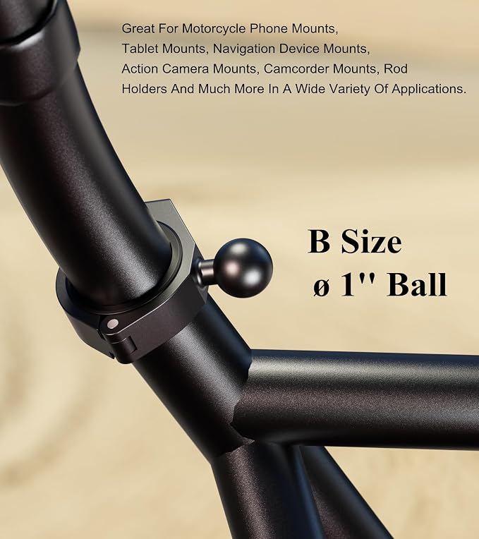 BRCOVAN Aluminum Alloy Large Bar Clamp Mount Base with 1'' TPU Ball (Pack of 2) - Image 6