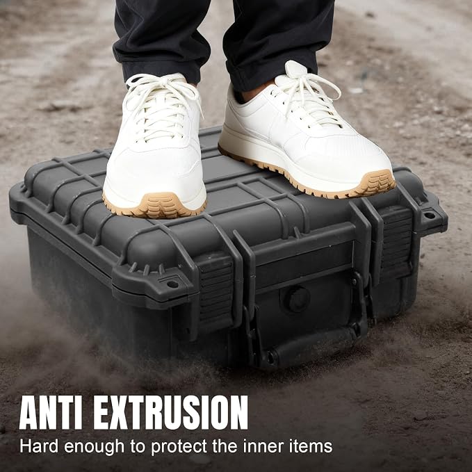 Jack Boss 13.6X11.4X6 Inch Hard Case, Portable Weather Waterproof Protective Camera Case with Customizable Foam, Foam Case Fit Use of Drones, Camera, Equipments, Black,upgraded (Pack of 2) - Image 6