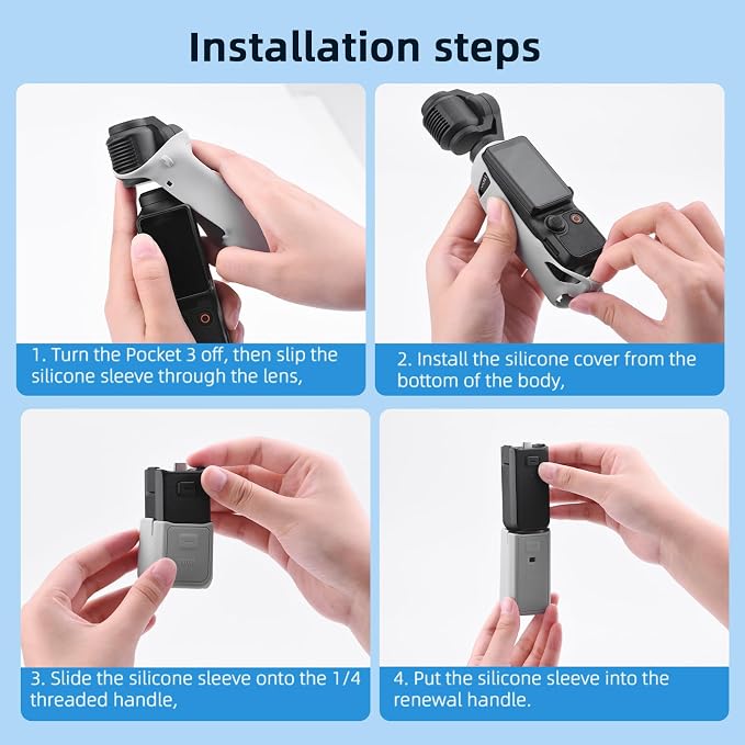 BRDRC Pocket 3 Silicone Cover, For Xtra Muse Protective Case Lens Protector Scratch-Resistant Sleeve Skin Compatible with DJI OSMO Pocket 3 Creator Combo/Xtra Muse Accessories (Brown) - Image 6