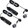 COMICA XLR Microphone CVM-V02O 2 Pack 14.76 fts Phantom Power Omni-Directional Lavalier Lapel Microphone for Canon Sony Panasonic Camcorders Zoom H4n H5 H6 Tascam DR-40 DR-60D DR-70D DR-100 Recorders by COMICA