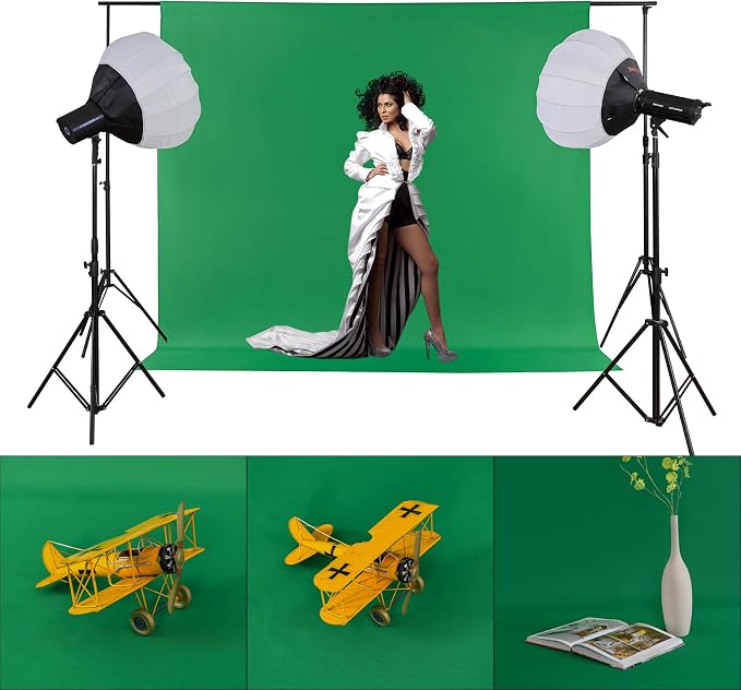 Joccun 6X9FT Green Backdrop Background for Photography,Polyester Backdrop Curtain Background Screen for Photography,Photoshoot,Video Recording,Studio(6X9ft,Green) - Image 4