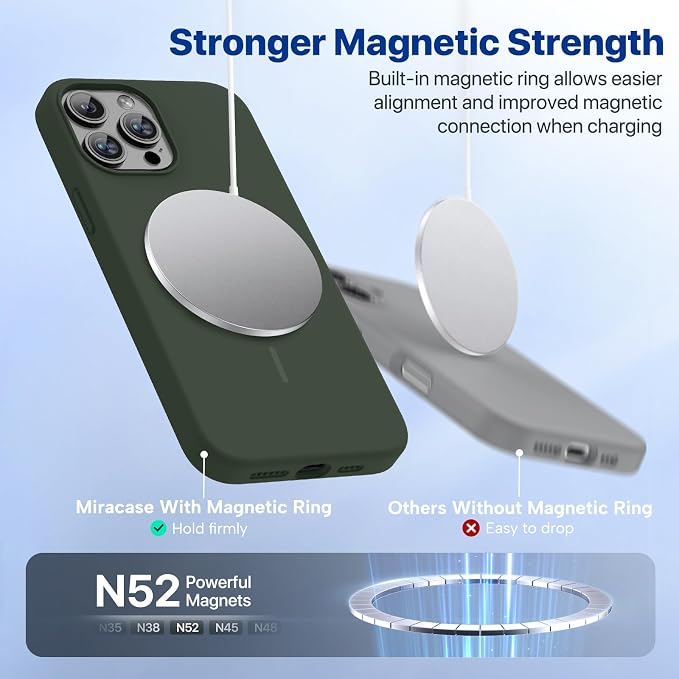 Miracase Silicone for iPhone 12 Pro Max Case, Dark Green | Soft Anti-Scratch Microfiber Lining, Premium Silicone Cover Shockproof Drop Protection Phone Case for 12 Pro Max - Image 7