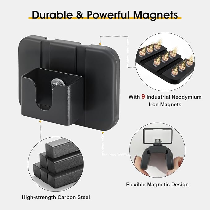 No-Drill Universal Magnetic CB Radio Mic Holder, Flexible Mount with No-Scratch Rubber Magnet Base for Speaker Microphone, Handset, Walkie Talkie, Fits Truck, Golf Cart, UTV, Off-Road Vehicle, 2 Pack - Image 5