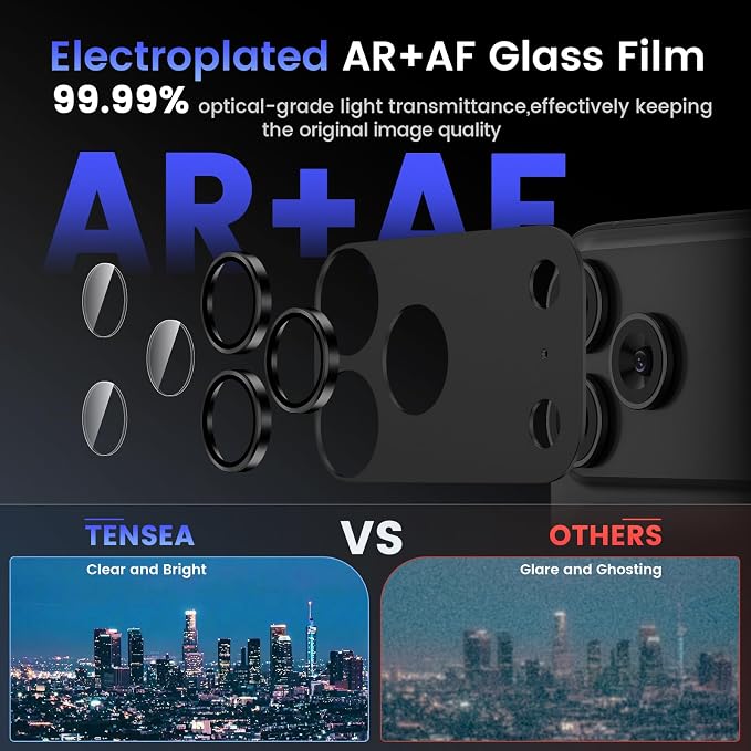 Tensea for iPhone 17 Pro Max Camera Lens Protector | Metal Aluminum Alloy Tempered Glass Cover Camera Screen Protector Accessories, Case Friendly - Image 3