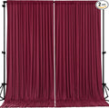 8ftx10ft Wrinkle Free Burgundy Backdrop Curtain - 10 Feet Photography Backdrop Drapes, Silky Polyester Back Drop Cloth for Wedding Baby Shower Balloon Arch Background by Unknown