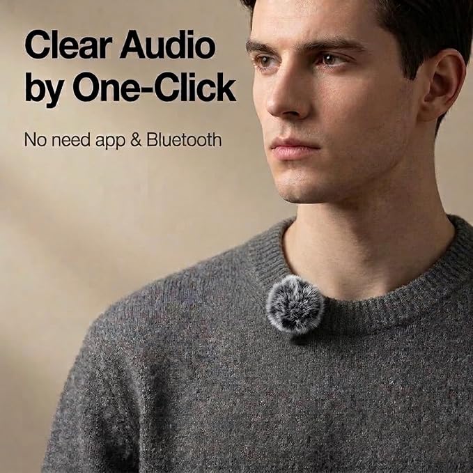 2 Pack Wireless Lavalier Microphone for iPhone 15/16/17 Android, USB C, ipad with Adapter Included, Noise Cancellation Mini Lapel Mic for Tiktok YouTube, Recording, Vlog, Facebook Live Streaming - Image 2