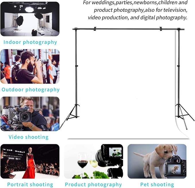 White Photo Backdrop for Photoshoot Solid Color Background 10x20 ft | Photography Studio Photobooth Curtain for Headshot, Homestudio, Portrait, Video, Meeting, Easy to Install, Washable Fabric - Image 2
