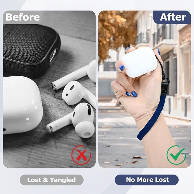 Elastic Nylon Wrist Lanyard for AirPods Case, Anti-Lost Strap for AirPods 1/2/3/Pro/Pro 2 Charging Case, Multi-Functional Wrist Strap for Phones Keys Cameras Small Gadgets, Atlantic Blue - Image 5