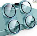 TAURI 2 Pack for iPhone 16/iPhone 16 Plus Camera Lens Protector, Teal | Full Coverage Military-Grade Shatterproof, Upgrade AR Anti-Reflection Ultra Clear Transmission & Case Friendly by TAURI