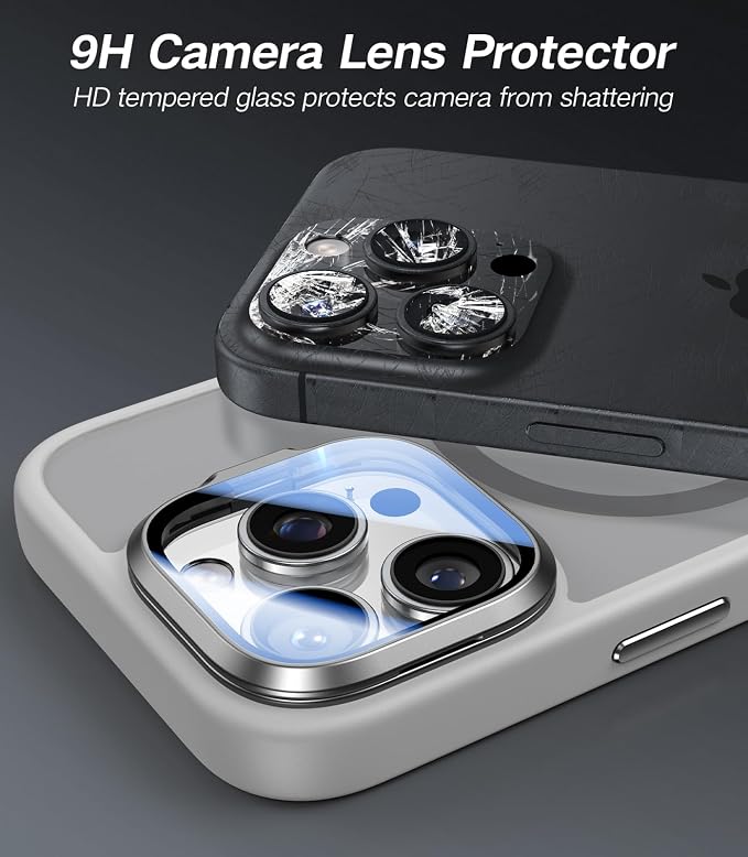 VOFATA [Upgraded] for iPhone 16 Pro Case with Camera Cover Stand [Fit for MagSafe][9H Camera Lens Protector] Mil-Grade Protection Translucent Matte Magnetic iPhone 16 Pro Phone Case, Grey - Image 2