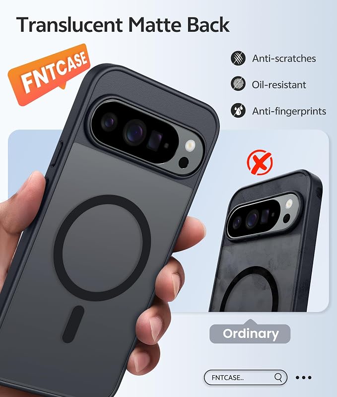FNTCASE for Google Pixel 10 / Pixel 10 Pro Case, Compatible with Magsafe | Screen Protector, Translucent Matte, 14FT Military Grade Drop Protection, Shockproof Protective Phone Cover, Black - Image 6