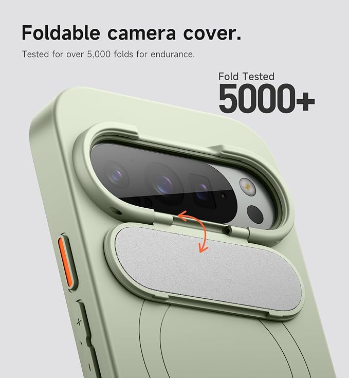 SURITCH for Google Pixel 9/9 Pro Phone Case, Compatible with MagSafe, Protective Cover with Camera Cover & Adjustable Metal Kickstand for Pixel 9/9 Pro -Sage Green - Image 4