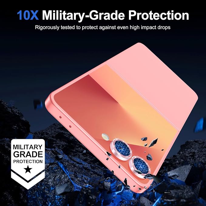 for Samsung Galaxy Z Flip 7 Camera Lens Protector, Individual Metal Ring Tempered Glass Lens Cover, [Strong Adsorption] Scratch Resistant Ultra-Thin HD Clear Lens Cover, 1 Set-Pink Sparkly - Image 5
