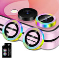 for Samsung Galaxy Z Flip 8 Camera Lens Protector, Individual Metal Ring Tempered Glass Lens Cover, [Strong Adsorption] Scratch Resistant Ultra-Thin HD Clear Lens Cover, 1 Set-Colorful by Btscase