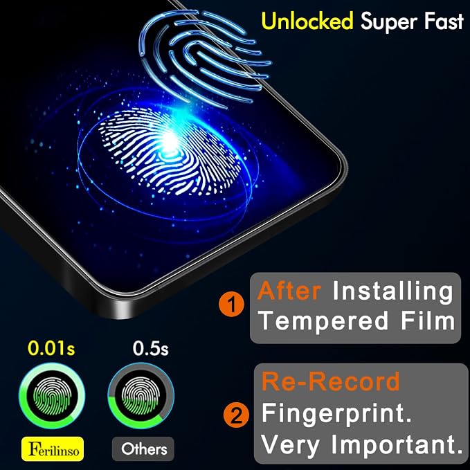 Ferilinso Privacy Screen Protector for Samsung Galaxy S26, Tempered Glass | 3 Pack, 9H+ Hardness, Military-Grade Shatterproof, Case Friendly, Easy Installation Bubble Free, with Camera Lens Protector - Image 5