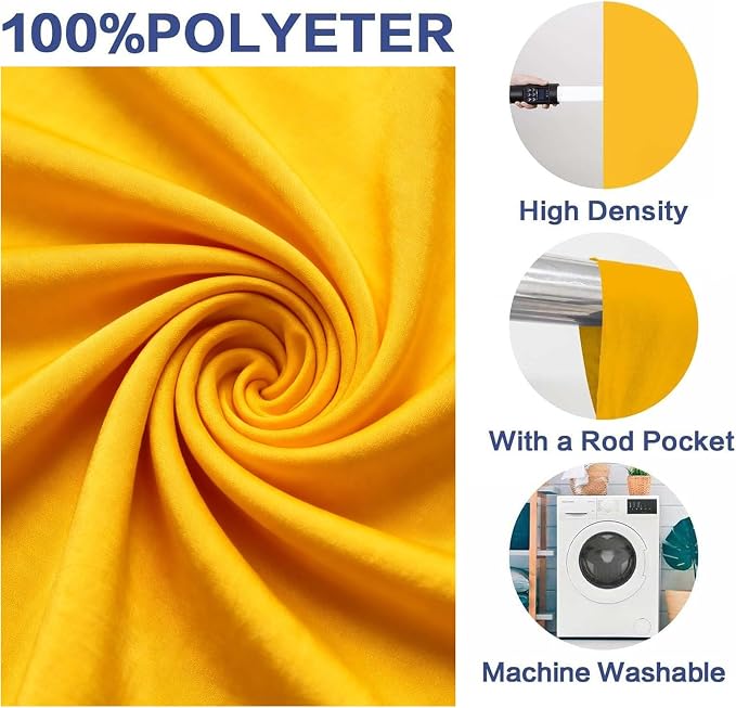 Yellow Photo Backdrop Fabric Professional Photography Background 5x7ft | Seamless Design eliminates Wrinkle Portrait Photography Wedding Dark Theme Decorations - Image 5