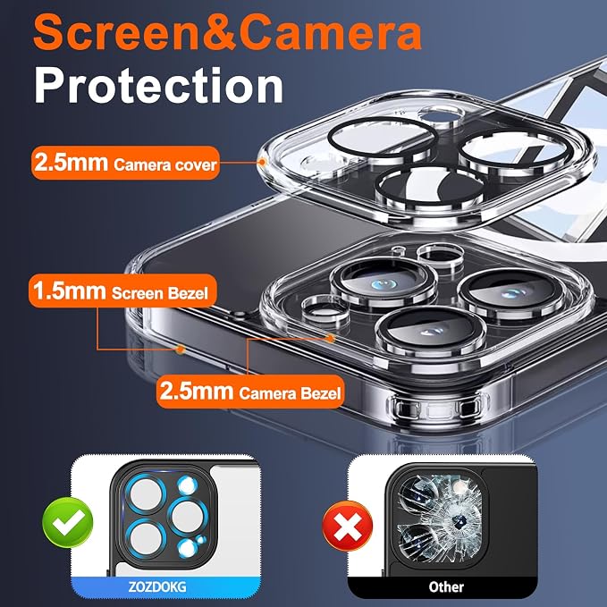 for iPhone 14 Pro Max Case Clear with Privacy Screen Protector | Full Camera Protection, Transparent Magnetic, Compatible with MagSafe, Shockproof Phone Cover, Slim Fit - Image 6