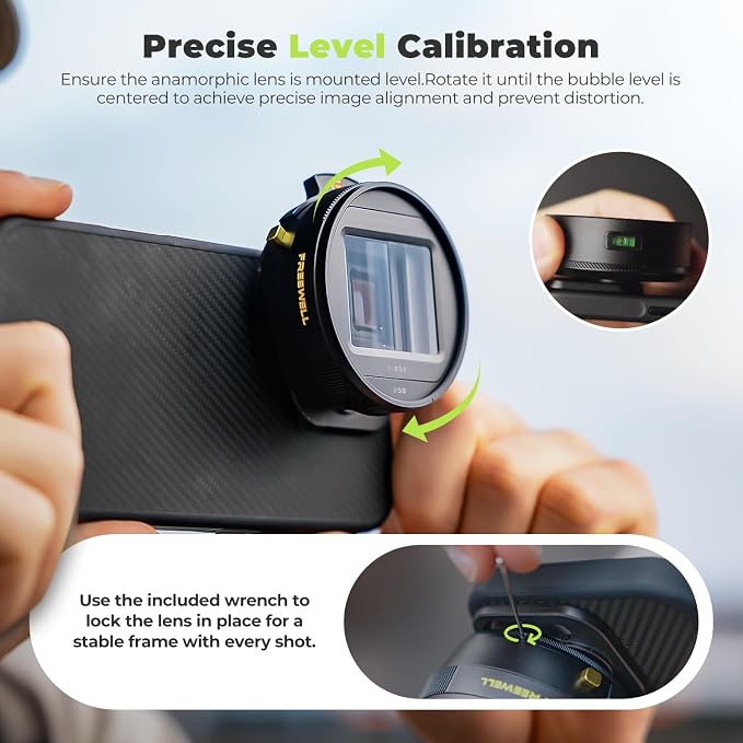 Freewell 1.33x Anamorphic Lens for iPhone & Samsung - 3 Flare Colors in One Lens (Neutral, Gold, Blue) - Cinematic Smartphone Lens with Oval Bokeh - Compatible with 17mm Mount Phone Case & Cage. - Image 7