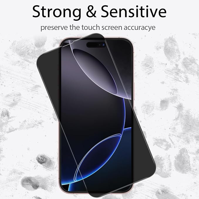 3 Pack Privacy Screen Protector for iPhone 16 Pro Max+3 Pack Camera Lens Protector with Tempered Glass,Touch Sensitive and Case Friendly - Image 5