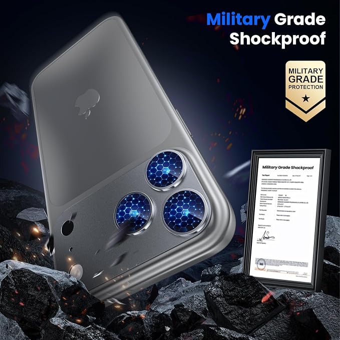 WSKEN for iPhone 17 Pro Camera Lens Protector - Military Grade Design | Strong Adhesion, Daily Shatterproof, Metal Aluminum Alloy Tempered Glass Camera Screen Protector, Grey - Image 4
