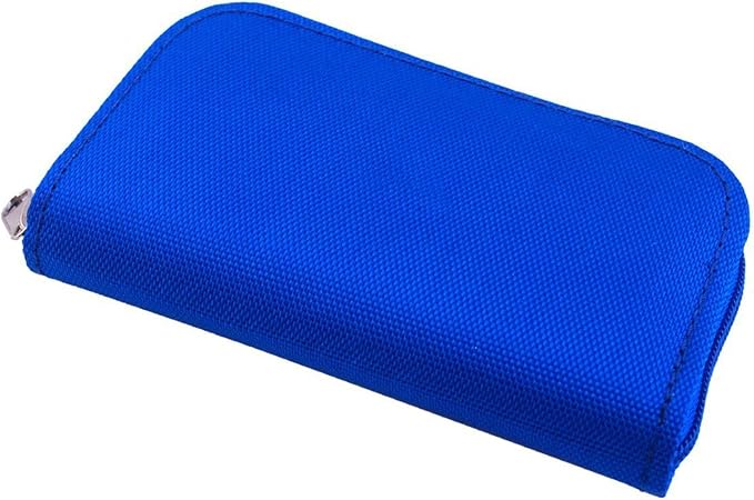 Memory Card Case - Carrying Case Suitable for Micro SD, Mini SD and 4X CF, Card Holder Bag Wallet for Media Storage Organization (Blue) - Image 7
