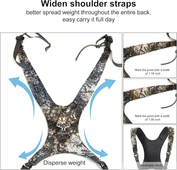 MOXULE Binocular Harness Chest Pack: Bino Case with Rangefinder Pouch XL | Silent magnetic lid, one-handed access, removable pouches, rain cover, MOLLE webbing for hunting hiking bird watching - Image 5