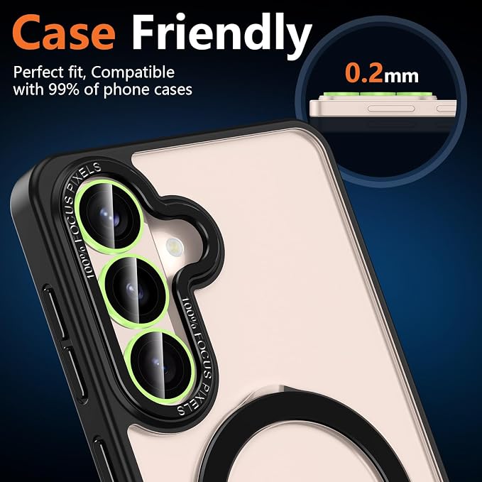 for Samsung Galaxy S26 Camera Lens Protector, Individual Metal Ring Tempered Glass Lens Cover, [Strong Adsorption] Scratch Resistant Ultra-Thin HD Clear Lens Cover, 1 Set-Yellow Shine - Image 8