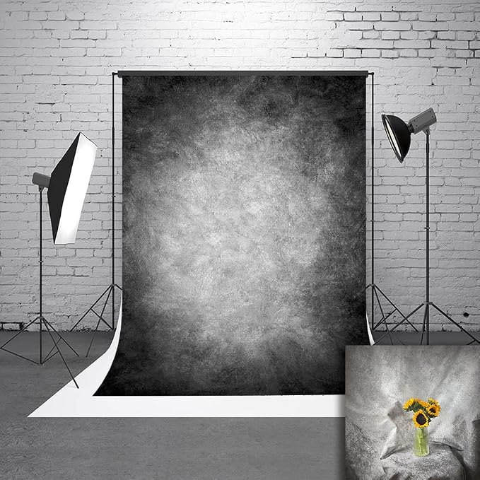 6x9ft Abstract Black Gray Portrait Photography Backdrops Photo Studio Prop Background for Children Adult - Image 2