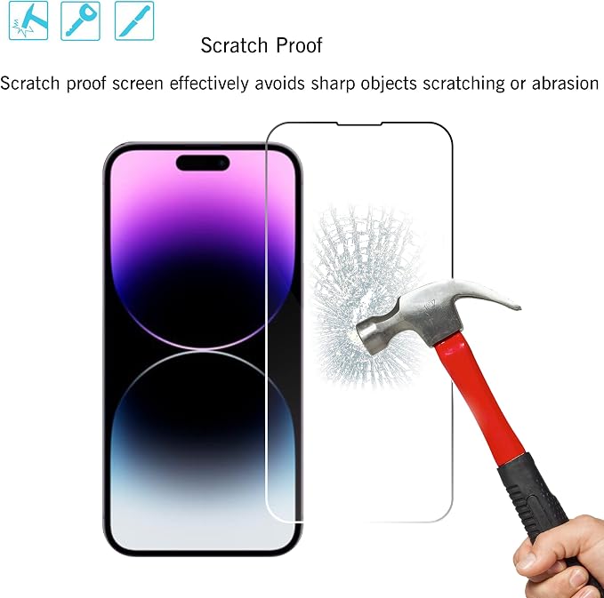 Ailun Screen Protector for iPhone 14 / iPhone 14 Pro, 3 Pack | 6.1 Inch,Tempered Glass, Sensor Protection, Dynamic Island Compatible, Case Friendly - Image 3