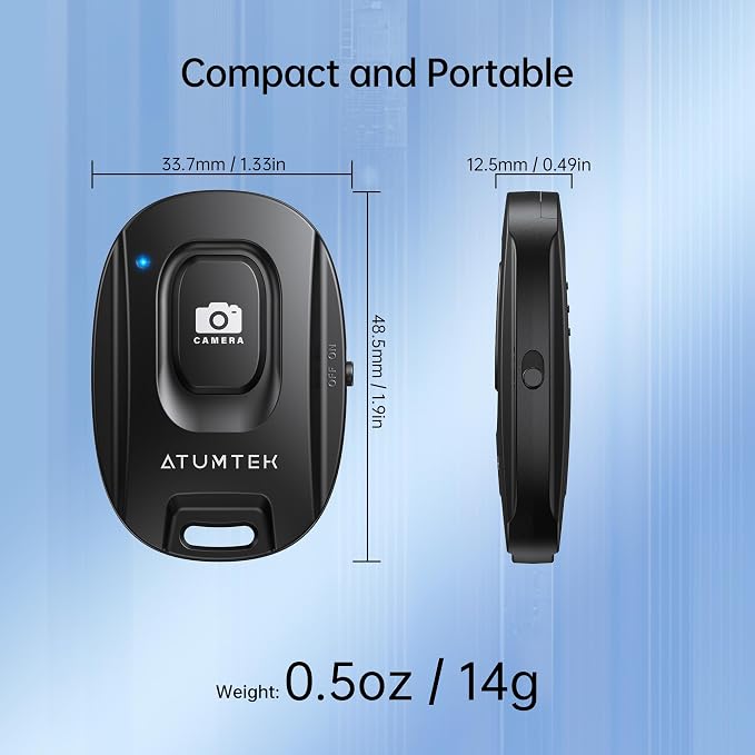 ATUMTEK Camera Remote Shutter for iPhone and Android Smartphones (2 Pack), Wireless Phone Remote Control Selfie Button for Photos and Videos (Bluetooth 5.2), Wrist Strap Included, Black - Image 5