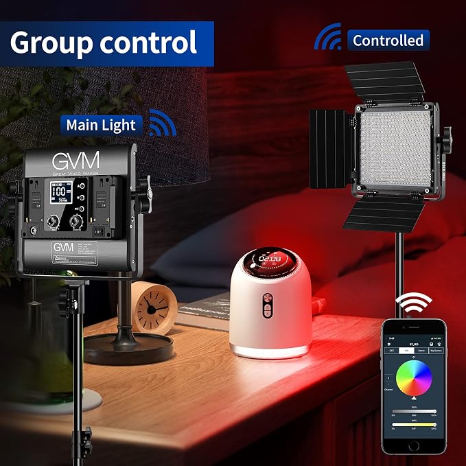 GVM RGB Video Lighting, Bi-Color Led Video Light Kit with APP Control, 2 Packs 850D Photography Lighting Kit CRI 97+ for Web Conference, YouTube, Gaming, Zoom, Aluminum Alloy Shell - Image 3