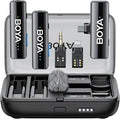 BOYA BOYALINK 2 Wireless Lavalier Microphone for iPhone/Camera/Android/PC | 3-in-1 RX, Mini Lapel Mic, 48kHz 24bit, 1000ft, 30h Use, 2 Level Noise reduction, Clip on Mic with USB-C/Lightning/3.5mm Plug by BOYA