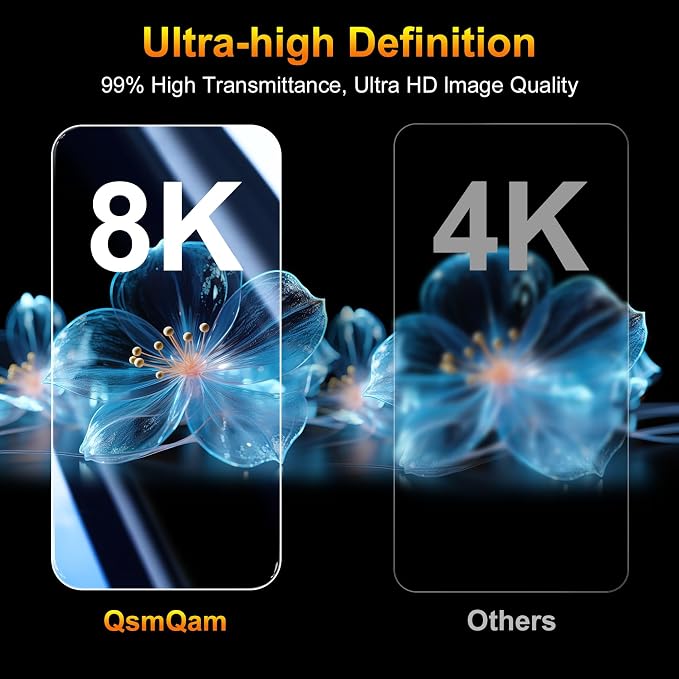 QsmQam Tempered Glass Screen Protector for iPhone 17 Pro Max, 9H+ Hardness | Military Grade Shatterproof, 18 Pro Max Screen Protector, Bubble-Free,Case Friendly, Installation Frame,Camera Lens Protector - Image 6