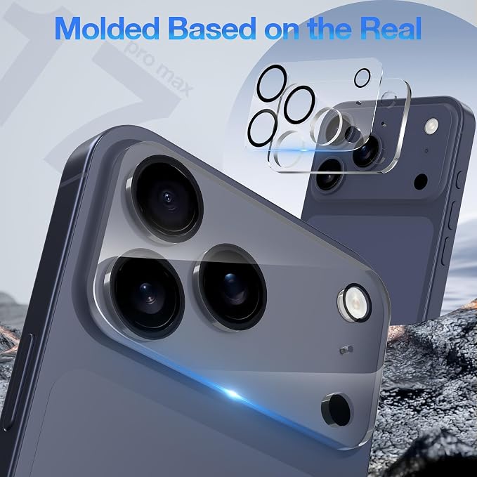 WHPXJY 2025 New Upgrade for 3 pack iPhone 17 Pro Max Camera Lens Protector-Tempered Glass Cover, 9H+ Shatterproof/Anti-scratch/Maintains Original Clarity/Easy to Install - Image 5