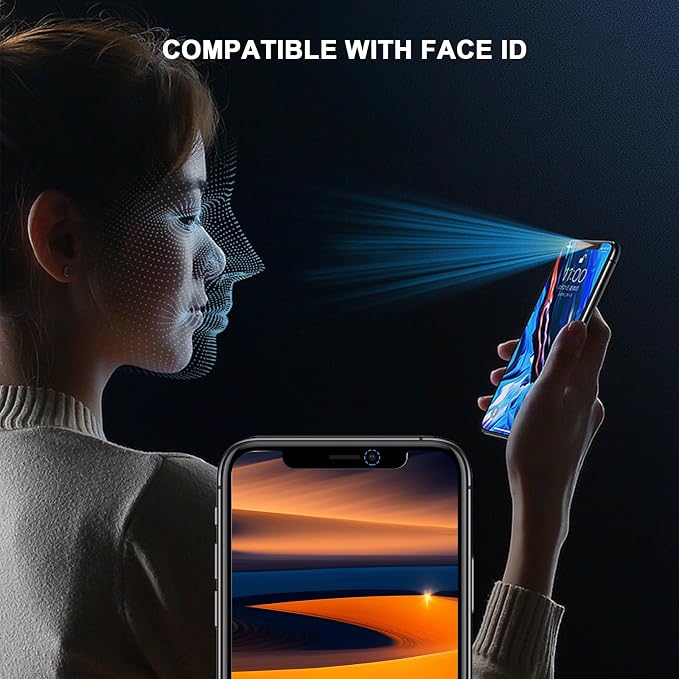 2 Pack Privacy Screen Protector for iPhone 14 Pro Max, 6.7 Inch | Tempered Glass Film, Full Screen, Anti-Spy, Bubble Free, Case Friendly - Image 3