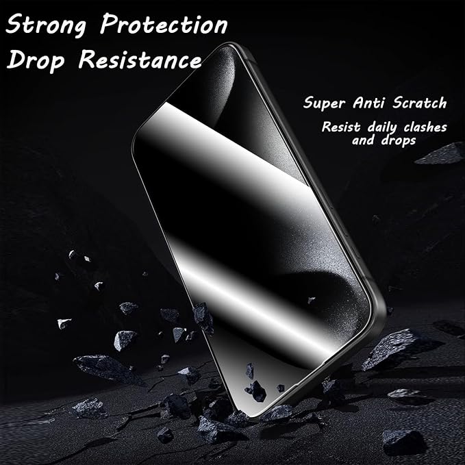 2 Pcs Privacy Screen Protector for iPhone 15 Pro 6.1" | Tempered Glass, Auto Dust-Elimination Installation, 9H Hardness, Bubble Free, Easy Installation, Anti-Spy, Case Friendly - Image 4