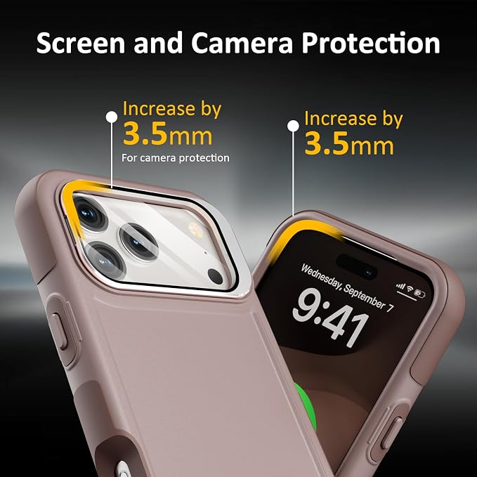 Follaroma Magnetic for iPhone 17 Pro Case with Camera Stand, Light Brown | Built-in Glass Camera Cover Stand,Compatible with MagSafe,Heavy Duty Shockproof Protective,Military-Grade Anti-DropDual Case - Image 7