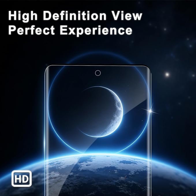 2+2 Pack for Motorola Edge 2025 Screen Protector and Camera Protectors, Fingerprint Support, Case Friendly, Bubble-Free, Anti-Scratch, 9H Hardness Clear Glass Screen Protector for Edge 2025 - Image 6