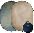 Kate Collapsible Backdrop Tan Gray Green Reversible Pop Up Backdrop 138 | Tan Gray Green Collapsible Backdrop, 5x6.5ft(1.5x2m), for Portrait, Self Tape, Video Conference by KateBackdropforPhotography