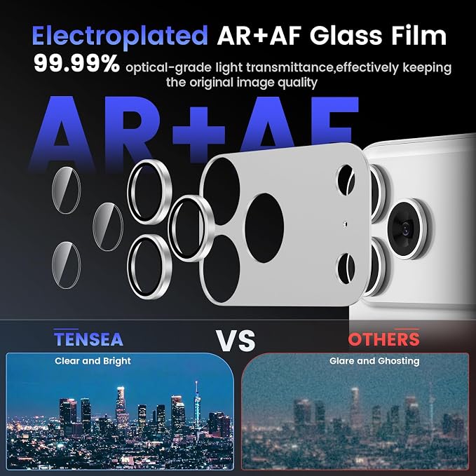Tensea for iPhone 17 Pro Max Camera Lens Protector | Metal Aluminum Alloy Tempered Glass Cover Camera Screen Protector Accessories, Case Friendly - Image 3