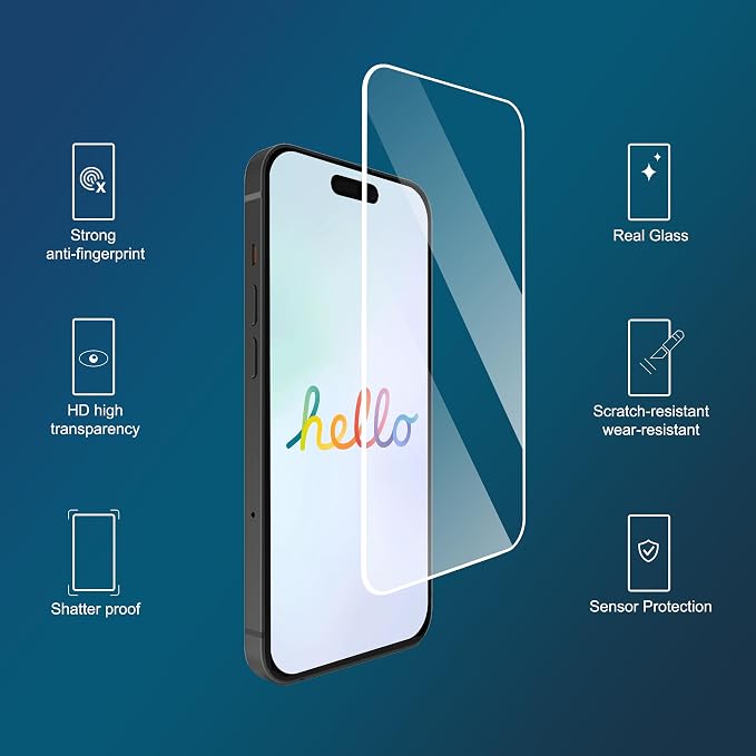 Ailun Screen Protector for iPhone 16 Plus/iPhone 15 Plus/iPhone 15 Pro Max | 3 Pack, 6.7 inch, Tempered Glass, Dynamic Island Compatible, Case Friendly, Not for iPhone 16 Pro Max 6.9 Inch - Image 2