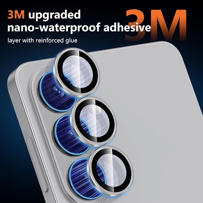 for Samsung Galaxy S26 Camera Lens Protector, Individual Metal Ring Tempered Glass Lens Cover, [Strong Adsorption] Scratch Resistant Ultra-Thin HD Clear Lens Cover, 1 Set-Titanium Gray Ring - Image 4